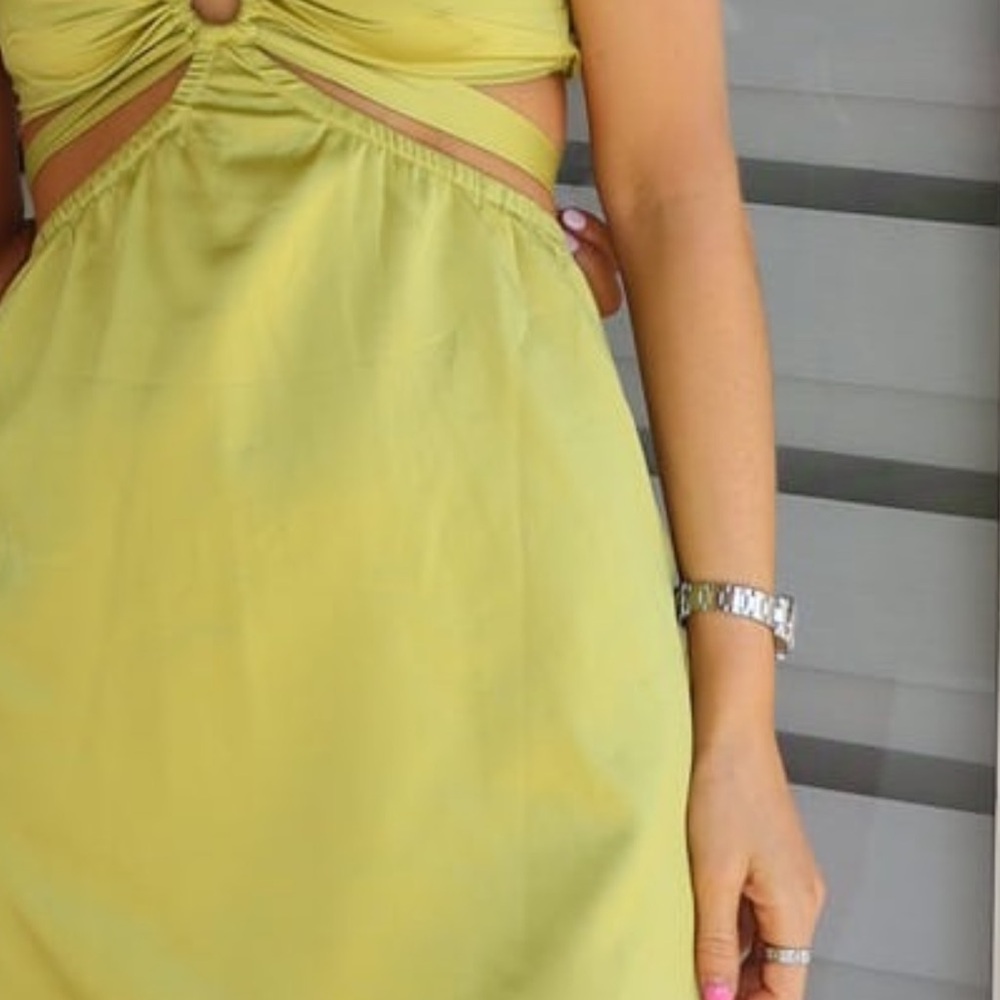 Elegant Lime Green Mini Dress